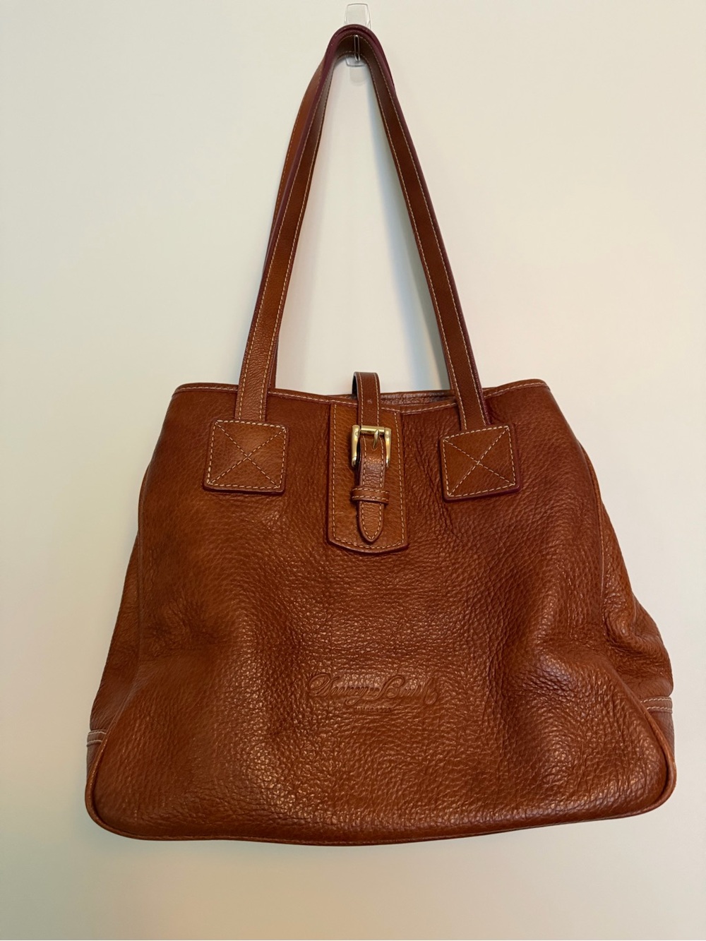 Dooney & Bourke Chestnut Brown Pebbled Leather Shoulder Bag